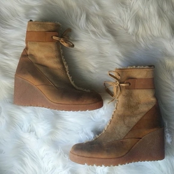 Arche leather wedge winter suede boots Sz 9 - Picture 2 of 11